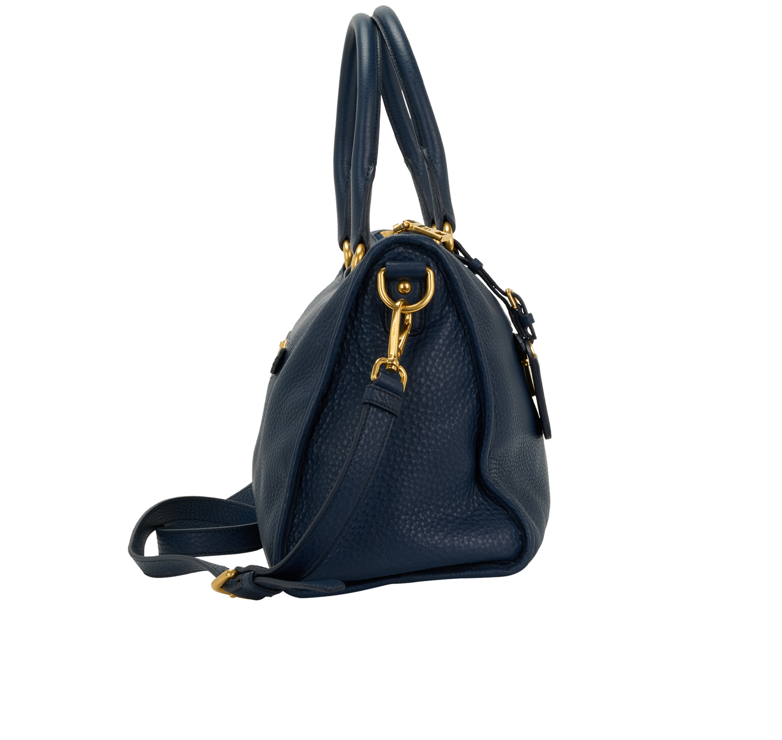 Vitello Daino Tote, &pound;450, Handbags, Blue, Leather, Side view